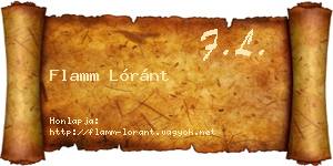 Flamm Lóránt névjegykártya