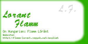 lorant flamm business card