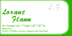lorant flamm business card